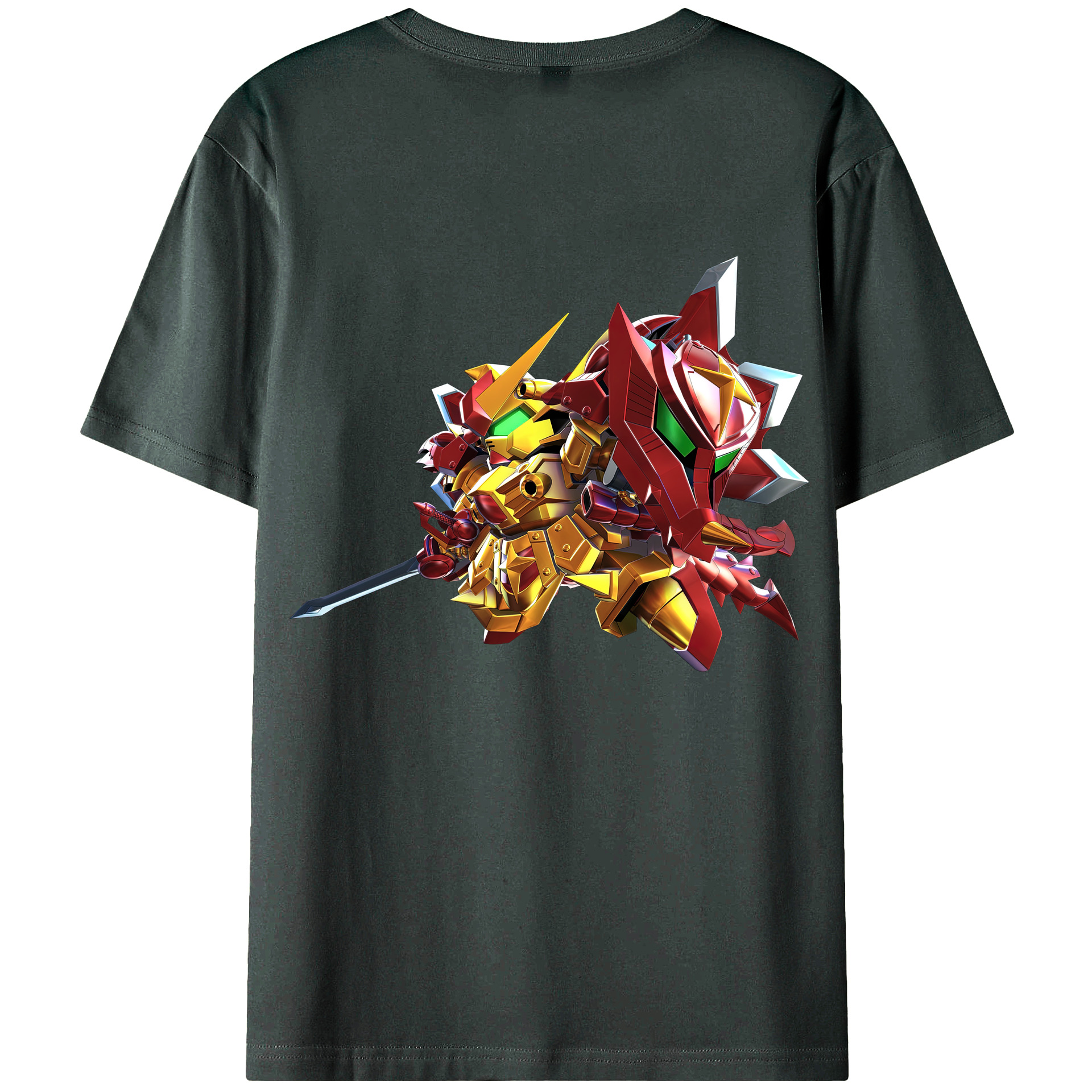 （画像用） 機動戦士ガンダム Mobile Suit Gundam 綿100％ メンズ半袖Tシャツ（バックプリント） 通気性